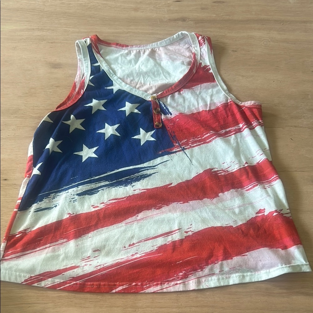 Patriotic American Flag Tank Top